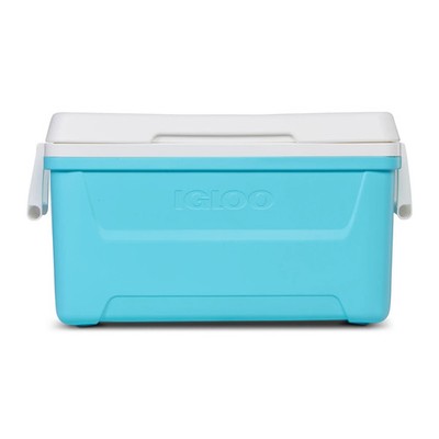 Igloo 48 QT Laguna Hard-Sided Ice Chest Cooler, Aqua Blue and White