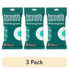 Sugar Free Wintergreen Breath Mints, 3 Pack of 8 Rolls Each 0.75 oz