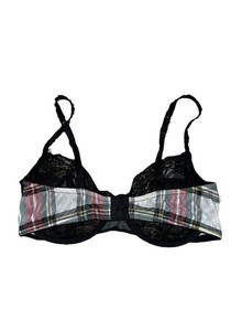 Studio La Perla Black Lace Balconette Bra Size 38C Sheer Underwired