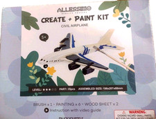 Allessimo Reality Puzzle Paint Kit Civil Airplane 35 pcs SEALED UNOPENED.  T2