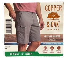 Men's Copper Oak Venture RipStop Cargo Shorts 38-10" Inseam Flex Waist NEW 1