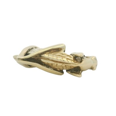 Vintage 14kt Yellow Gold Unique Grasshopper Insect Bug Ring  Diamond Eyes Size 8