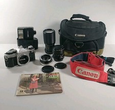 Canon AE-1 Program 35mm Camera Manual Strap Camera Bag 2 Lenses  Teleconverter