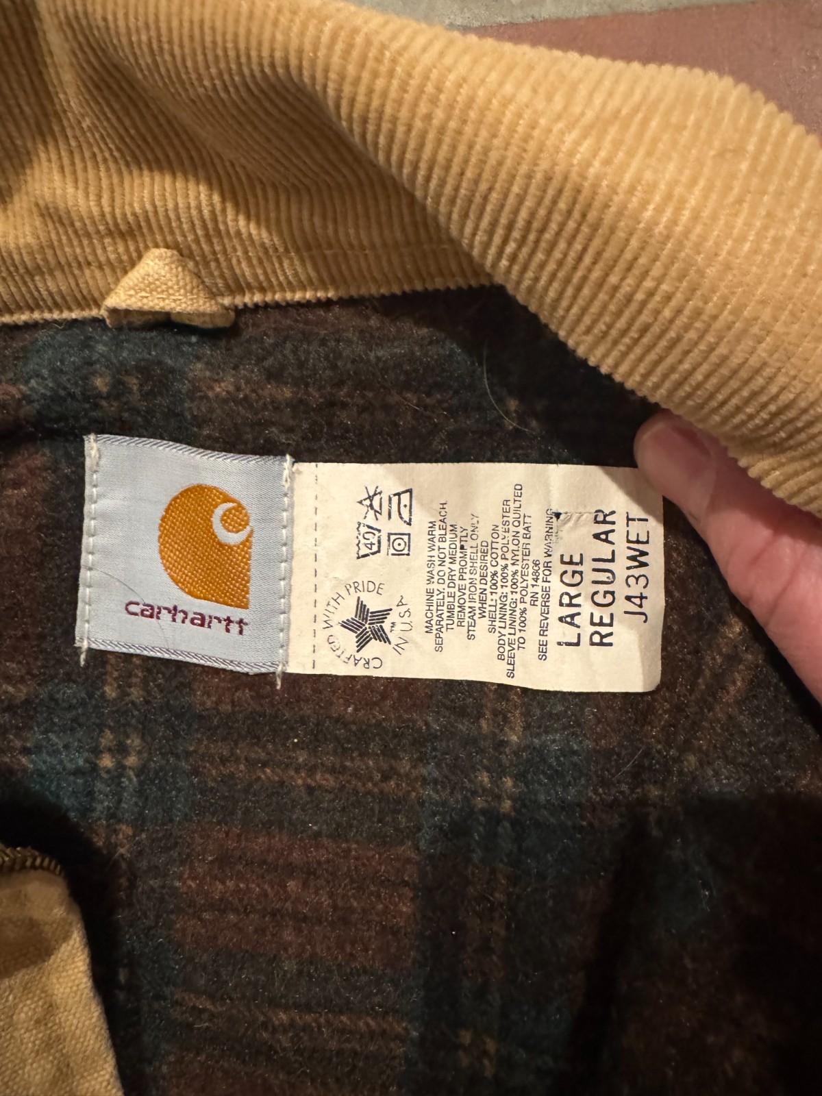 RARE VTG Large 1998 Carhartt Sandstone Detroit Jacket J43WET - Barely Worn! image 4