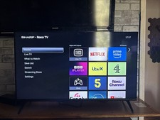 Sharp 40in LED 1080p FHD Roku Smart TV Netflix Black Remote Flat Screen