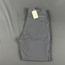 Peter Millar Womens Golf Pants Surge Checks Print Ankle 2 Black NWT MSRP $155