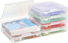 12" X 12" Plastic Scrapbook Storage Cases,Portable Paper Organizer with Built-In