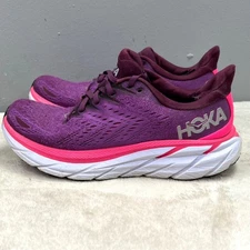 Hoka One One Clifton 8 Sneakers Women 8 B Running Shoes Grape Wine Beautyberry