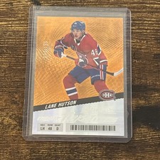 2024-25 Credentials Hockey Lane Hutson #126 Debut Ticket Access Orange /199 RC