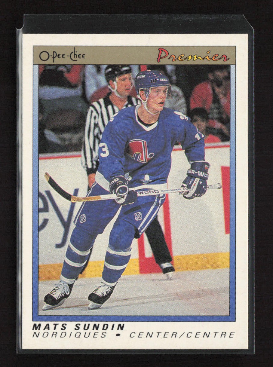 1990-91 O-Pee-Chee Premier #114 Mats Sundin Quebec Nordiques Rookie