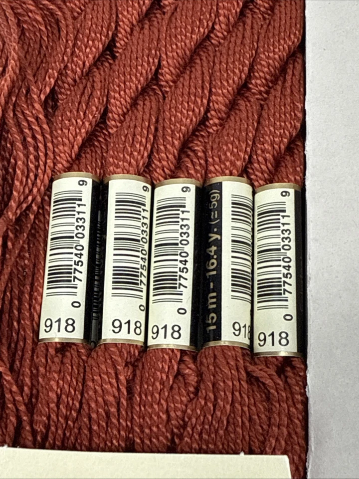 DMC Coton Perle Embroidery  #918 3 M 100% cotton box Of 12 skeins NEW - Image 3 of 4