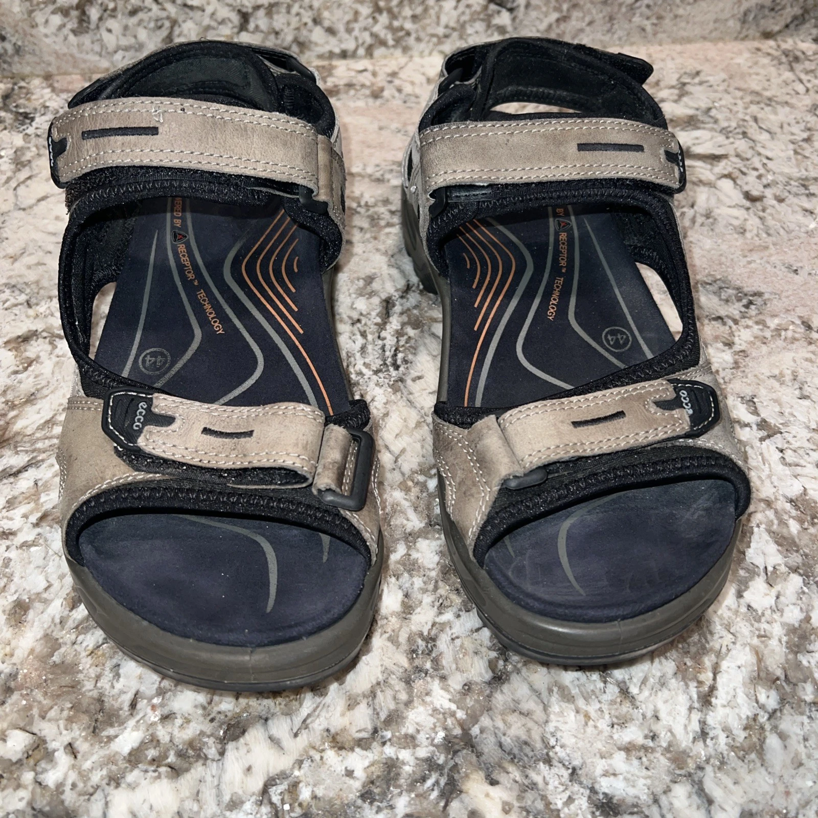 Sandali da trekking uomo Ecco taglia 44 cinturino regolabile grigio usati