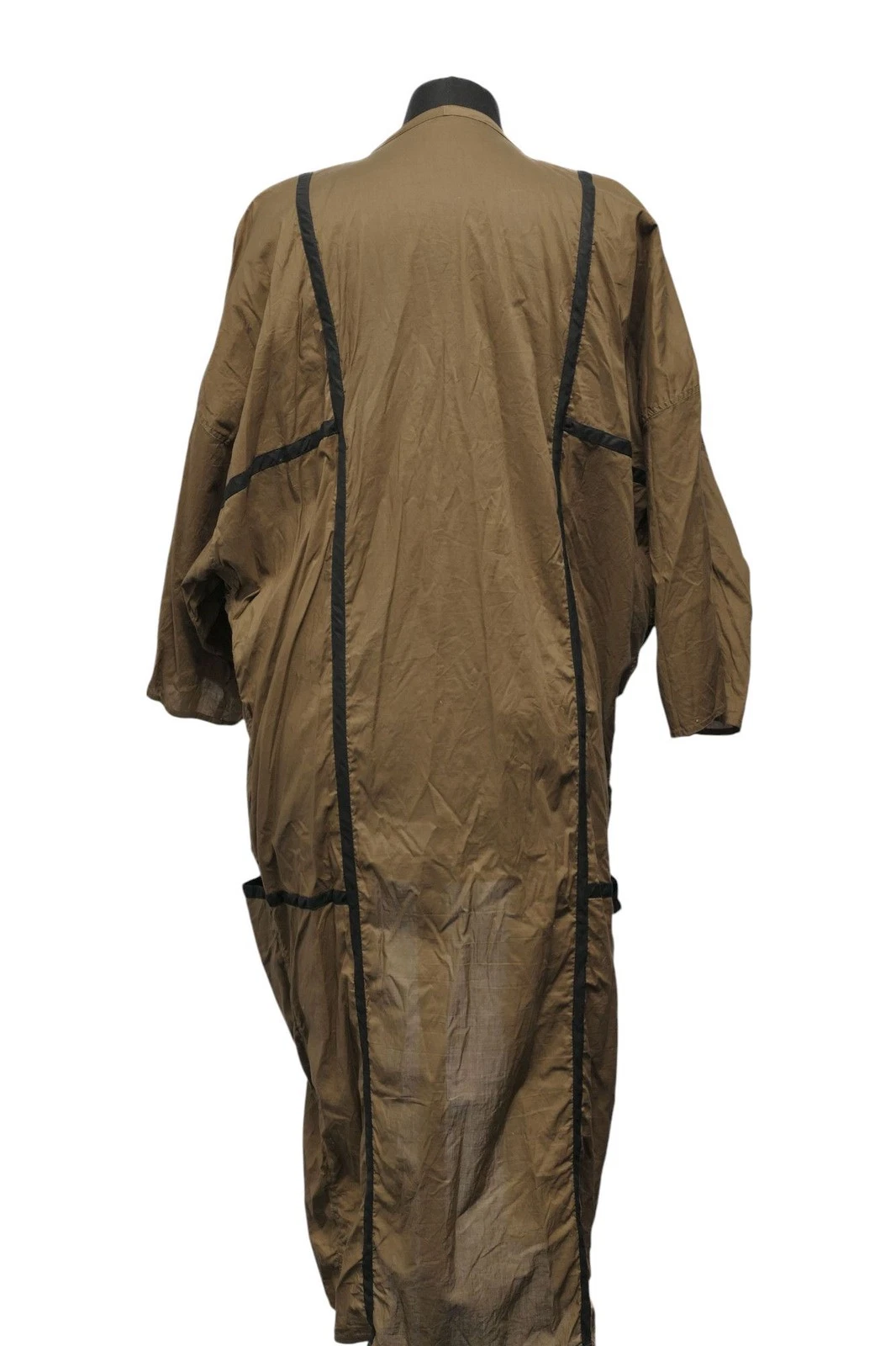 Abito kimono Gianni Versace L verde oliva tinta unita vintage midi mezza manica 100% cotone