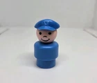 Vintage Fisher Price little people blue plastic mailman pilot police