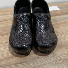 Dansko Professional Quartz rain splash print Patent Leather Clog, Size 41