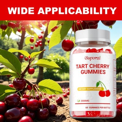 Tart Cherry Gummies - 200 Mg Serving - 10:1 Natural Tart Cherry Extract - 60pcs