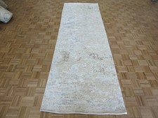 3'10 x 12'1 Wide Runner Beige Hand Knotted Modern Abstract Oriental Rug G10999