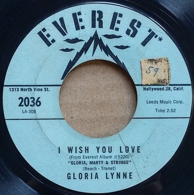 Gloria Lynne - I Wish You Love / Through A Long And Sleepless Night - - G8100z