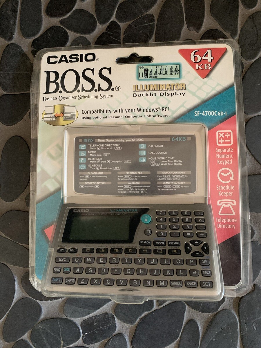 Vintage Casio Digital B.O.S.S SF-4700C GD-L ORGANIZER 64kB Japan