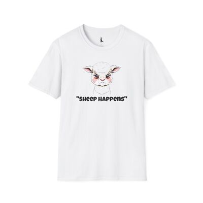 Funny Angry Sheep Happens Unisex Softstyle T-Shirt, Sheep Lover Tee,