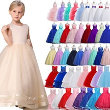 Kids Flower Girl Dress Tulle Evening Dress Wedding Bridesmaid Party Ball Gown