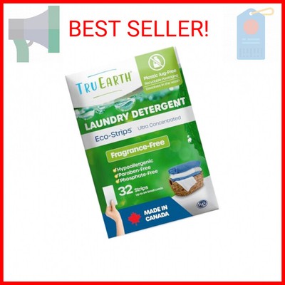 Tru Earth Compact Dry Laundry Detergent Sheets (Made in Canada), Unscented - Up 