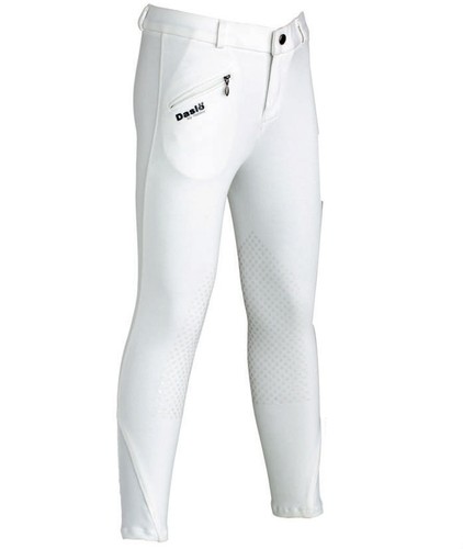 Pantalon D'équitation HR Farm Fille 14 – Noir, Grip Silicone, Taille élastique