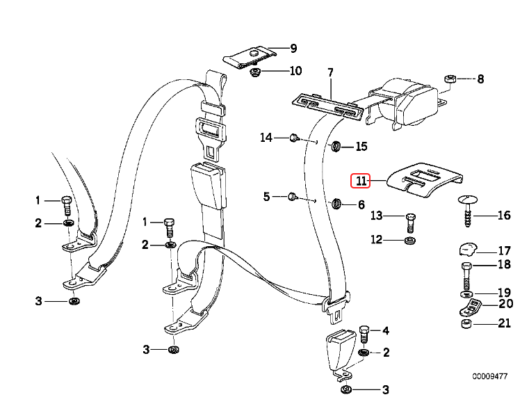 BMW E36 Rear Seat Belt Covering | Safety Belt Mount Trim | NEW