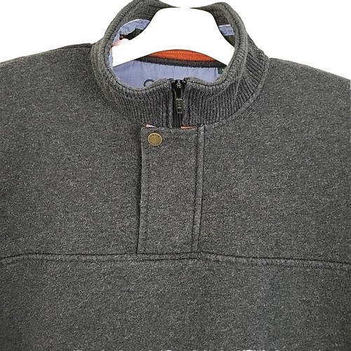 Orvis 1/4 Reißverschluss Pullover Sweatshirt Herren Gr. mittelgrau Vlies gefütterter Ständer Kragen M - Bild 2 von 13