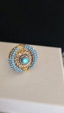 Ethnic Indian Gold Tone Bollywood Fashion Bridal Finger Ring AD Stone Jewelry