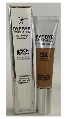 IT Cosmetics BYE BYE FOUNDATION FULL COVERAGE MOISTURIZER Color RICH-1 Oz NIB!