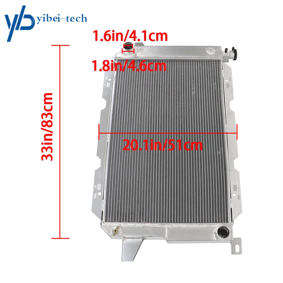 Radiador de aluminio de 3 filas para Ford F150 F250 F350 Bronco 1985-97 5,0 L 5,8 L 7,5 L Foto 2 de 4