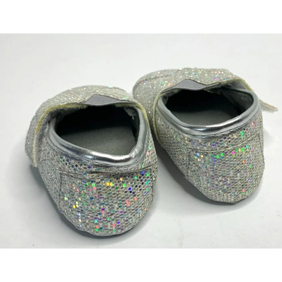 Stepping Stones Niñas Bebé Bebé 3 6 Meses Plata Bling Zapatos Planos Brillo Dre Foto 4 de 4