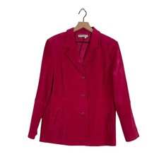 Vintage Nancy Bolen Dark Pink Suede Leather Jacket Women's Size Large