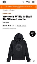 Harley Davidson Hoodie Woman s small Black Willie G Skull