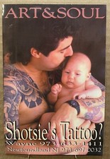 vintage SHOTSIE'S art soul TATTOO SHOP STICKER 3.5 x 5.5" UNUSED NJ