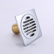 Chrome Brass Toilet Shower Floor Drainer Bathroom Deodorant Floor Drain Square