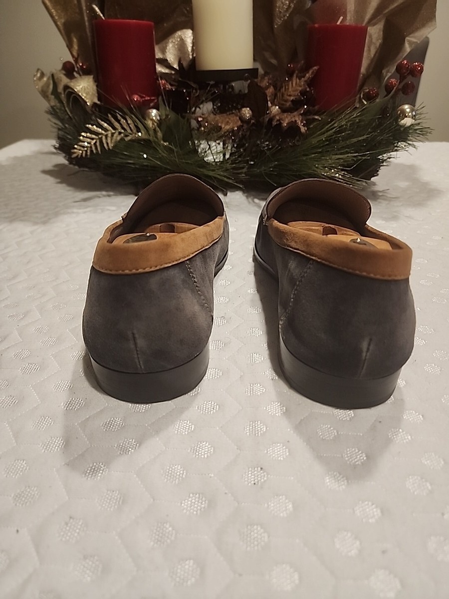 Men\'s Donald J Pliner Distressed Blue&Tan Loafers (New) Size 12 Mens Donald Pliner Tan & Blue Distressed Look Loafers Size  main image 4