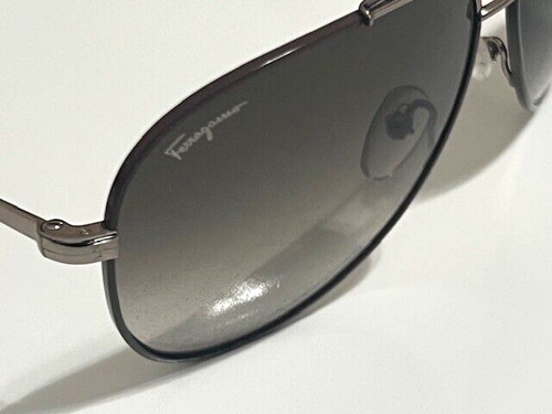 Authentic Salvatore Ferragamo SF 131S 211 SHINY Brown W/Dark Brown Lens Aviator - Picture 7 of 10
