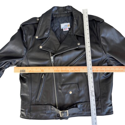 Starwest Inc Vintage Grunge Moto Black Leather Jacket Made Starwest Inc Vintage Grunge Moto Black Leather Jacket Made