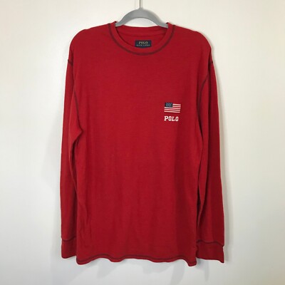 Polo Ralph Lauren Mens Thermal Flag Shirt Size 1XT Big Tall Red