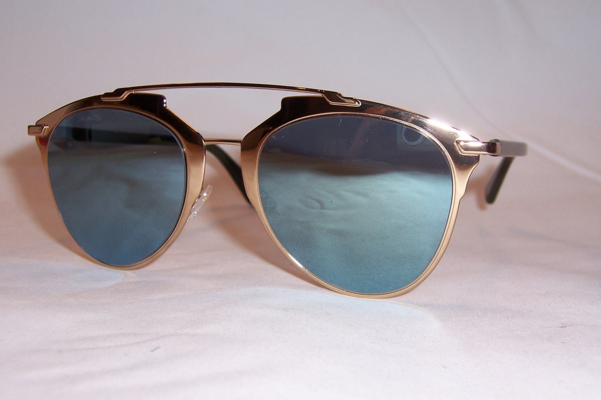 NEW CHRISTIAN DIOR REFLECTED/S XX8-3J GOLD/AZURE MIRROR SUNGLASSES