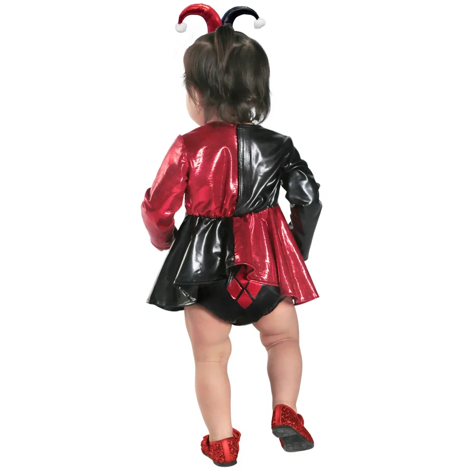 Harley Quinn Bebé Vestido y Pañal Cubierta Disfraz Halloween 6-18M - Rubí PP4929 Foto 2 de 3