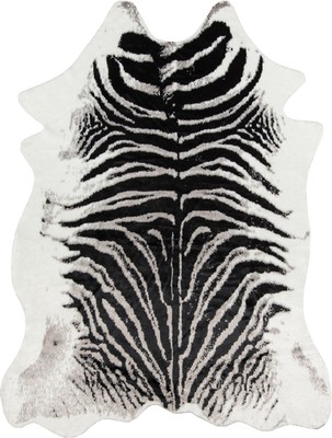 Erin Gates by Momeni Acadia Zebra Black Faux Hide Area Rug 5'3'' X 7'10''