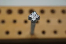 Vintage Leather Figure Carving Geometric Flower Center Tool Craftool USA G564