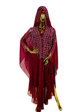 African Arab Abaya Kaftan Chiffon Rhinestone Women Hooded Long Robe Dress Gown