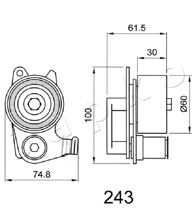 Fits JAPKO 45243 TENSIONER, TIMING BELT