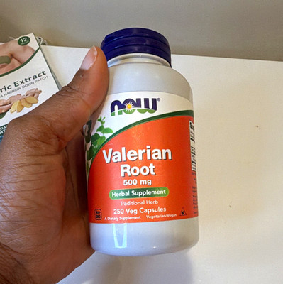 NOW Valerian Root 500mg Sleep Support 250 Veg Capsules Vegan Non-GMO