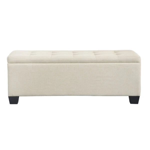 Storage Ottoman Blanket Box 97cm Linen Beige