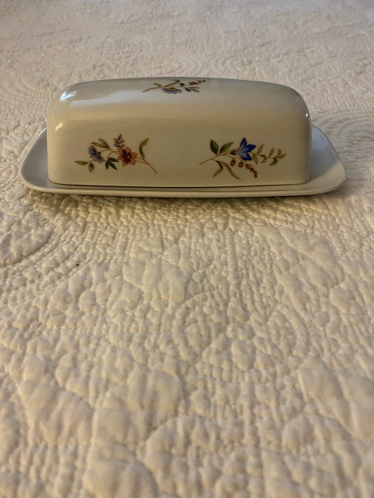 Vintage Cordon Bleu Butter Dish Floral Stoneware Butter Keeper
